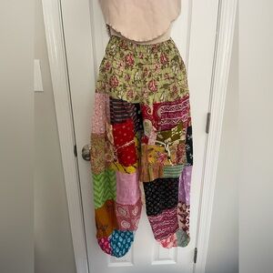 Vintage Jessica Taylor Yoga Pants Beach Patchwork 100% Cotton